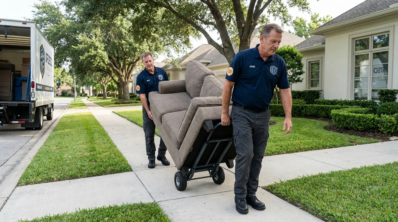 Local residential moving crew loading furniture in Idaho Springs, CO