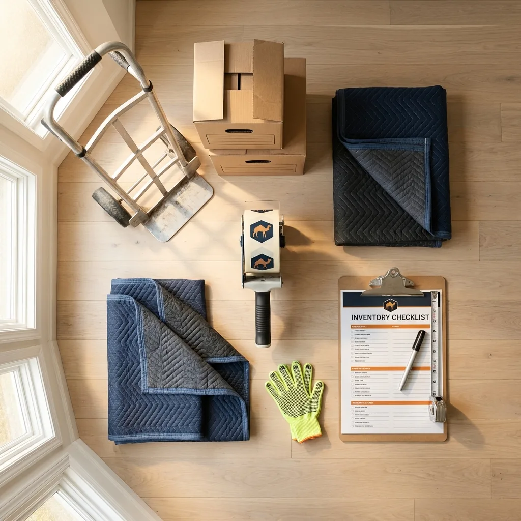 Professional moving supplies and packing materials layout for Idaho Springs residential relocations